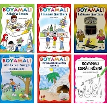 Çocuklar İçin Boyamalı Dini Bilgiler Seti 6 Kitap / Mürşide ...