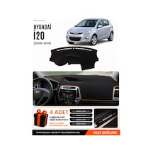 Hyundai İ20 2008-2014 Uyumlu Torpido Örtüsü, Torpido Kılıfı - Siyah-kahverengi - Hu001