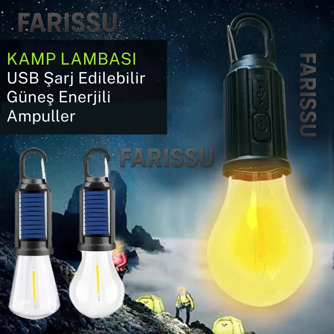 Alaska T01-b Type-c Ve Solar Şarjlı Sıcak Işık Warm Light Kamp Lambası 1 Adet
