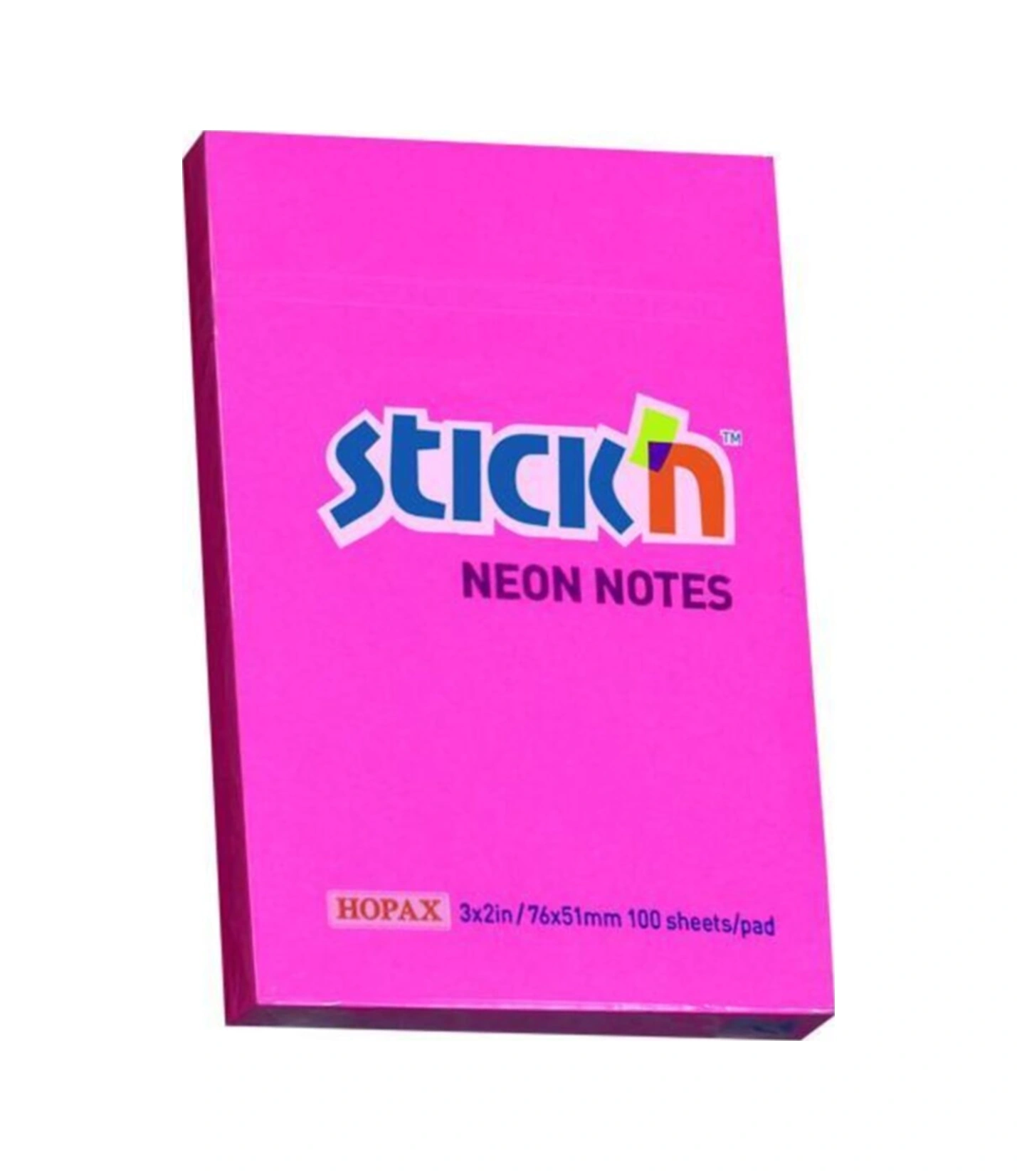 Stickn 76x51mm Yapışkanlı Not Kağıdı Neon Magenta 100 Yaprak 12 Paket 21161
