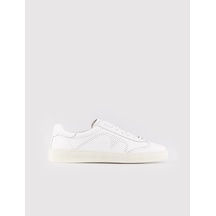 Hakiki Deri Beyaz Bağcıklı Erkek Spor Ayakkabı-Beyaz (521641631) Beyaz