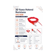 3d Yazıcı Hotend Rezistansı 24v 40w Ekstruder Isıtıcı Eleman