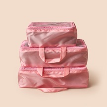 Living 3'lü Valiz İçi Organizer Set - Pembe