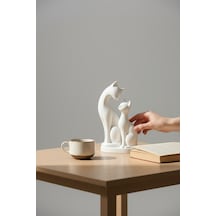 Anne Kedi Ve Yavru Kedi Figürlü Biblo