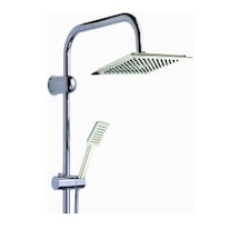 Durotek Kare Tepe Duş Sistemleri Krom - Beyaz