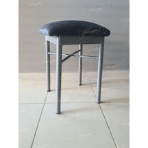 Dekoratif Klasik Kare Tabure Gümüş Gri Karışık Renk