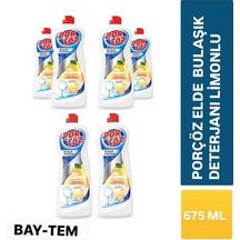6 Adet Porçöz Bulasik Elde Yikama Deterjani Limon 675 Ml