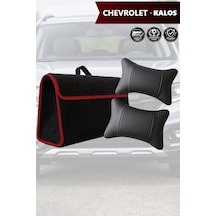 Chevrolet Kalos Uyumlu Siyah Renk Koltuk Yastığı Bagaj Çantası Lüks Model