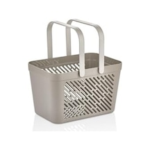 Mithra Life Taşınabilir Çok Amaçlı Banyo Mutfak Çekmece İçi Organizer Düzenleyici Gri Kulplu Sepet Plastik Mıt1150 Aahşap