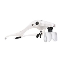 Bosphorusboutique 5 Mercekli Şarj Edilebilir Led Büyüteç Gözlük - 1.0x-3.5x Lens, Ayarlanabilir Baş Bandı Ve Usb Şarj