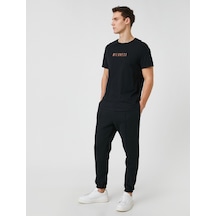 Koton Jogger Eşofman Altı Dikiş Detaylı Beli Bağcıklı Cepli Siyah 3sam40087nk 3SAM40087NK999 Siyah