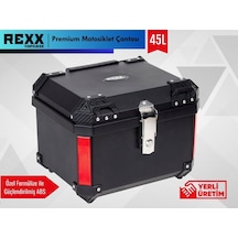 Rexx Motosiklet Arka Çanta 45 Litlere Abs Lüks Kare Çanta Siyah