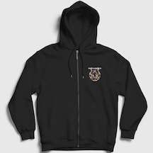 Presmono Unisex Believe Disturbed Fermuarlı Kapüşonlu Sweatshirt Siyah