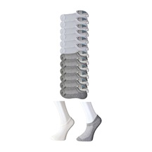 Gri Ve Beyaz Erkek Görünmez Çorap 12 Çift Antra Melanj