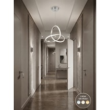 Bella Ledli Modern Avize Krom - Gümüş