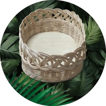 El Yapımı Doğal Rattan Sepet Ekmek Sepeti Meyve Sepeti Rattan0001 Bej