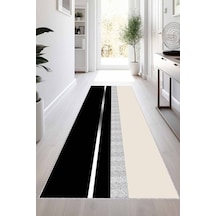 Siyah Silver Kaymaz Modern Kesme Rulo Yolluk Halı Vh015n11