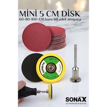 Zenvac Pimli Mini Cırt Zımpara Taban Seti Gravür Ve Matkap Uyumlu 5 Cm 60 Adet Zımparalı Set 721757 Zenvac29