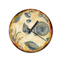 Eski Zeminde Salyangoz Ve Deniz Kabukları Duvar Saati (430146407) Çok Renkli