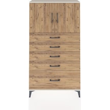 Arges Dolap 2 Raflı 5 Çekmeceli 2 Kapaklı 88x30x163 Aytaşı-çam Aytaşı