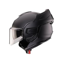 Motosiklet Kaskı Modüler Güneş Vizörlü Çene Açılır Matt Black Motorcu Kask Siyah