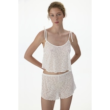 Penti Beyaz Bridal Delicate Şort Pijama Takımı