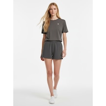 Xint Haki Pamuk Dokulu Oversize Şort 470534
