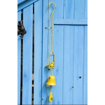 Tenfowee Klasik Sarı Kuş Desenli Dökme Demir Çanak Çanak, Doğa Sesleriyle Bahçe Ve Ev Dekorasyonu, Dayanıklı Asma Zil