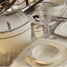 Aryıldız 31036 Platin Rose Square Porselen 60 Parça Yemek Takımı