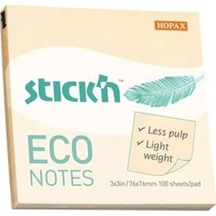 Stıckn Eco 76X76 Yapışkanlı Not Kağıdı Pastel Pastel Sarı