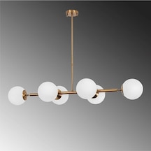 Altılı Gold Model Modern Glop Beyaz Camlı Avize