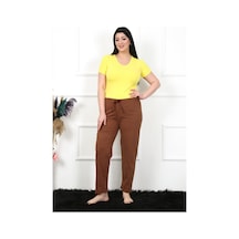 Akbeniz Kadın Pamuklu Büyük Beden Alt Pijama 27476-kahve Kahverengi