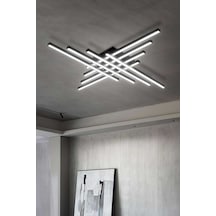 Tibet / Plafonyer Avize / 120 Cm / 8 Çubuk / Antrasit Gövde / 3 R Antrasit