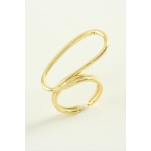 Ilkeshop Oval Metal Yüzük-gümüş Rengi Sarı 37343755