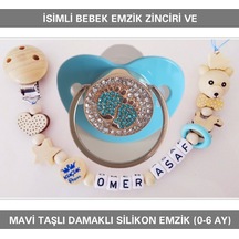 Sahi Aksesuar İsimli Bebek Emzik Zinciri Ve Silikon Emzik Seti Bezyı376 Çok Renkli