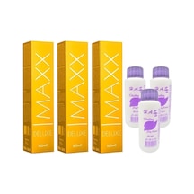 Maxx Deluxe Saç Boyası 6.0 Koyu Kumral + Oksidan X 3 (431282577)