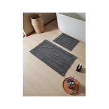 Buççin Online Mağaza Myraa Pamuklu Banyo Paspas Takımı 60x100 50x60siyah+-001 Pamuk Polyester Siyah Çok Renkli