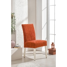 Ultra Soft Yumuşak Esnek Sandalye Kılıfı - Yüksek Sırtlı Sandalye Uyumlu - Tam Koruma Kiremit