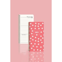 Keskin Ajanda 8x16 Haftalık Spiralli Cep Ajandası Minik Papatya Pembe