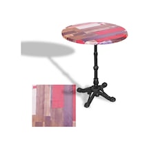 Çipa 1002 Döküm Ayak Yuvarlak Masa Çap 80cm - Werzalit, Wermodin Ve Allzalit Tabla - Redwood Çok Renkli