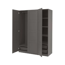 Ikea Koyu Gri Sağlam Kapaklı Gardırop