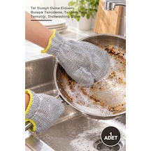 1 Adet Telli Bulaşık Eldiveni Tel Yüzeyli Ovma Eldiveni, Bulaşık Temizleme, Tencere-tava Temizliği, Dishwashing Glove