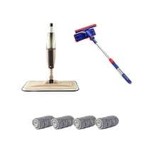 Sprey Mop 4 Yedekli Ve Teleskopik Mikrofiber Cam Sılme Aparatı