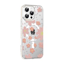 Joko Apple Apple iPhone Uyumlu  16 Pro Max Floral Magsafe Kapak - Pembe