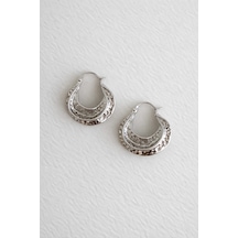 Çelik Silver Vintage Model Darell Halka Küpe -kararma Yapmaz- Gümüş