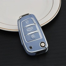 Audi A7 A6 A5 A4 A3 A1 & 8p 8l B6 B7 B8 C5 C6 4f Tt Rs & Q3 Q5 Q7 Tpu Anahtar Kılıfı Mavi-1 Adet