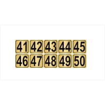 Metal Kapı,masa,dolap Numarası 3,5cmx3,5cm 10 Adet (41…50) Altın Renk Metal