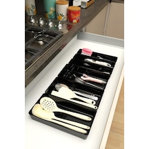 Color House Parlak Siyah Piano Black 6'li Set Modüler Çekmece İçi Kaşıklık Organizer Düzenleyici Siyah 67 X 49 Diğer
