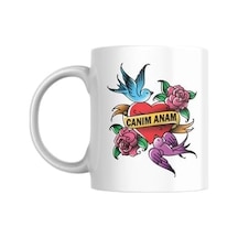 Canım Anam Baskılı Kupa Bardak Hediyelik Çay Kahve Kupası Açık Ahşap