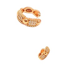 Zirkon Taşlı Gümüş Üzerine Rose Altın Kaplama Kıkırdak Küpesi N11.99827